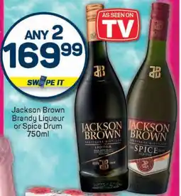 Pick n Pay Jackson Brown Brandy Liqueur or Spice Drum offer