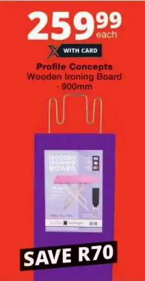 Checkers Profile Concepts Wooden Ironing Board offer