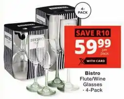 Checkers Bistro Flute/ Wine Glasses offer