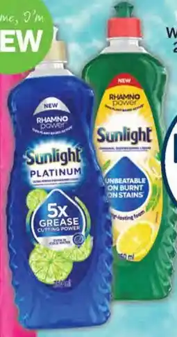 Pick n Pay Sunlight Regular or Platinum Dishwashing Liquid Assorted offer