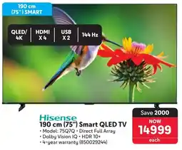 Makro Hisense 190 cm 75" Smart QLED TV offer