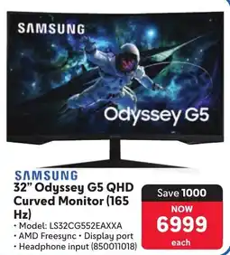 Makro SAMSUNG 32" Odyssey G5 QHD Curved Monitor 165 Hz offer