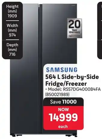 Makro SAMSUNG Side-by-Side Fridge/ Freezer offer