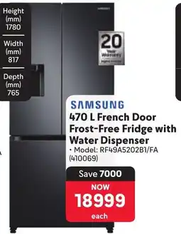 Makro SAMSUNG French Door Frost-Free Fridge with Water Dispenser offer