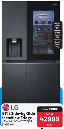 Makro LG Side-by-Side InstaView Fridge offer