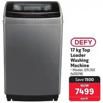 Makro DEFY Top Loader Washing Machine offer
