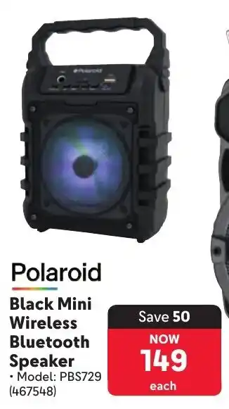 Makro Polaroid Black Mini Wireless Bluetooth Speaker offer