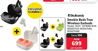 Makro Skullcandy Smokin Buds True Wireless Earbuds offer