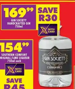 Shoprite GIN SOCIETY HANDCRAFTED GIN 750ml offer