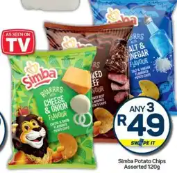 Pick n Pay Simba Potato Chips Assorted 120g offer