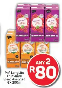 Pick n Pay PnP Long Life Fruit Juice Blend Assorted 6 x 200ml offer