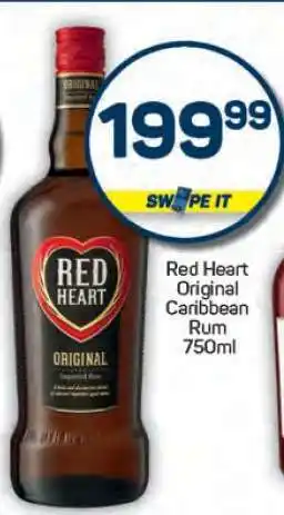 Pick n Pay Red Heart Original Caribbean Rum 750ml offer
