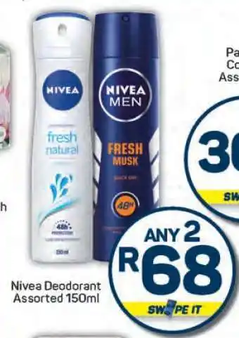 Pick n Pay Nivea Deodorant Assorted 150ml offer