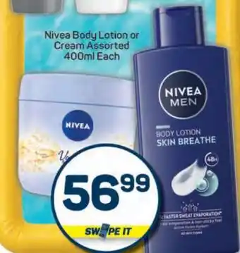 Pick n Pay Nivea Body Lotion or Cream offer