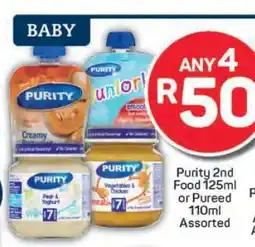 Pick n Pay Purity 2nd Food 125ml or Pureed 110ml Assorted offer