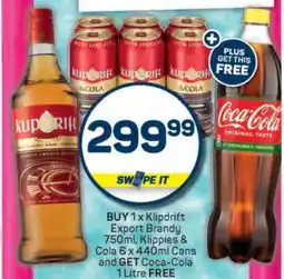 Pick n Pay Klipdrift Export Brandy & Klippies & Cola offer