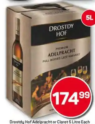 Pick n Pay Drostdy Hof Adelpracht or Claret 5 Litre Each offer