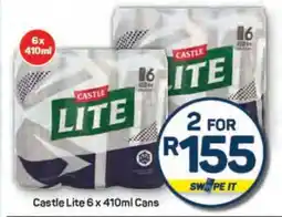 Pick n Pay Castle Lite 6 x 410ml Cans offer