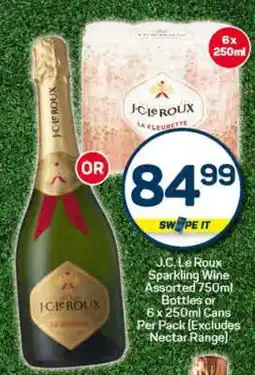 Pick n Pay J.C. Le Roux Sparkling Wine Assorted 750ml Bottles or 6 x 250ml Cans Per Pack offer