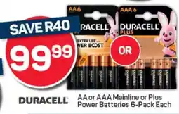 Pick n Pay Duracell AA or AAA Mainline or Plus Power Batteries 6-Pack Each offer