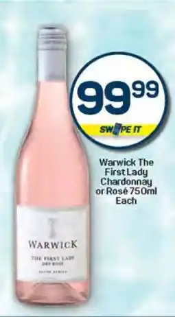 Pick n Pay Warwick The First Lady Chardonnay or Rosé 750ml offer