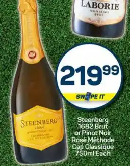 Pick n Pay Steenberg 1682 Brut or Pinot Noir Rosé Méthode Cap Classique 750ml Each offer