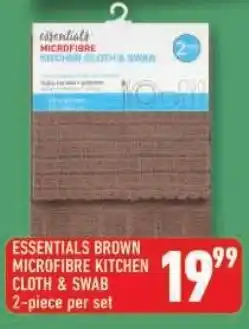 Shoprite Essentials brown microfibre kitchen cloth & swab offer