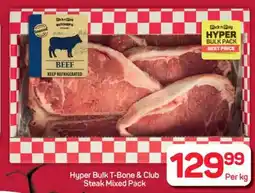 Pick n Pay Hypermarket Hyper Bulk T-Bone & Club Steak Mixed Pack offer