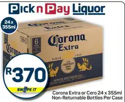 Pick n Pay Corona Extra or Cero offer