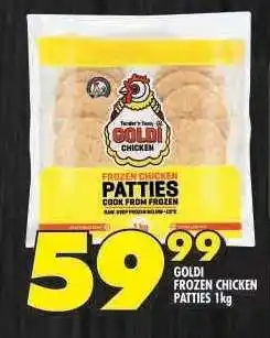 Shoprite GOLDI FROZEN CHICKEN PATTIES 1kg offer