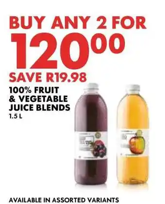 Woolworths 100% Fruit & Vegetable Juice Blends offer