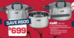 Pick n Pay Hypermarket 5-Piece Stainless Steel Casserole Pot Cookware Set offer