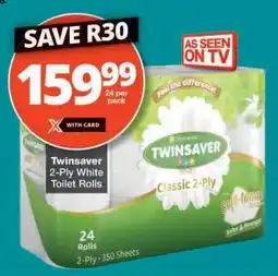 Checkers Twinsaver 2-Ply White Toilet Rolls offer