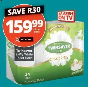 Checkers Twinsaver 2-Ply White Toilet Rolls offer