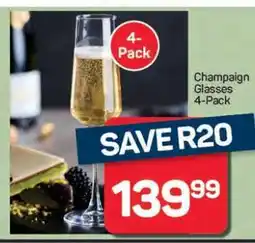 Pick n Pay Hypermarket Champaign Glasses 4-Pack offer
