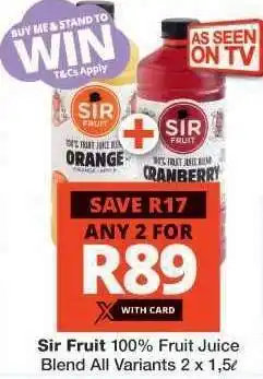 Checkers Sir Fruit 100% Fruit Juice Blend offer