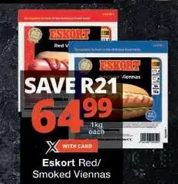 Checkers ESKORT RED/SMOKED VIENNAS offer