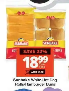 Checkers Sunbake White Hot Dog Rolls/Hamburger Buns offer