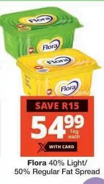 Checkers Flora 40% Light/50% Regular Fat Spread offer