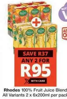 Checkers Rhodes 100% Fruit Juice Blends offer