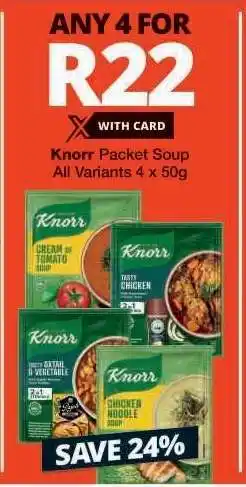 Checkers Knorr Packet Soup offer
