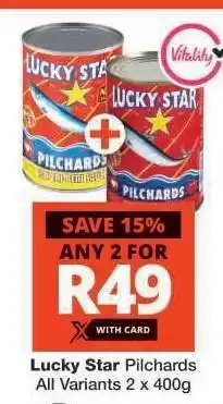 Checkers LUCKY STAR PILCHARDS offer