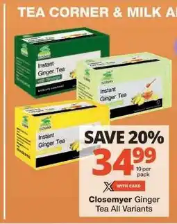 Checkers Closemeyer Ginger Tea All Variants offer