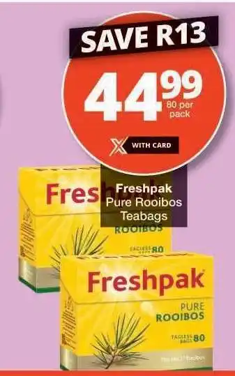 Checkers Freshpak Pure Rooibos Teabags offer