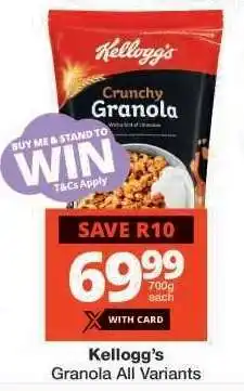 Checkers Kellogg’s Granola All Variants offer