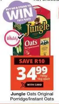 Checkers Jungle Oats Original Porridge/Instant Oats offer