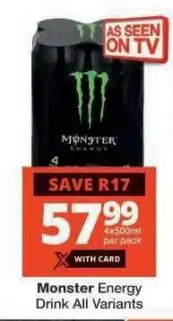 Checkers MONSTER Energy Drink (All variants) offer