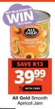 Checkers ALL GOLD SMOOTH APRICOT JAM offer