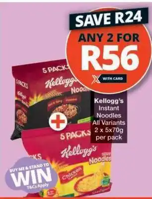 Checkers Kellogg's Instant Noodles offer