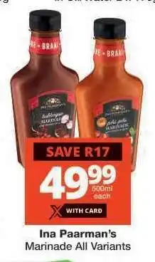 Checkers Ina Paarman's Marinade All Variants offer